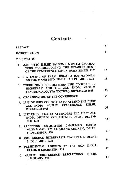 The All India Muslim Conference 1928-1935  [English]