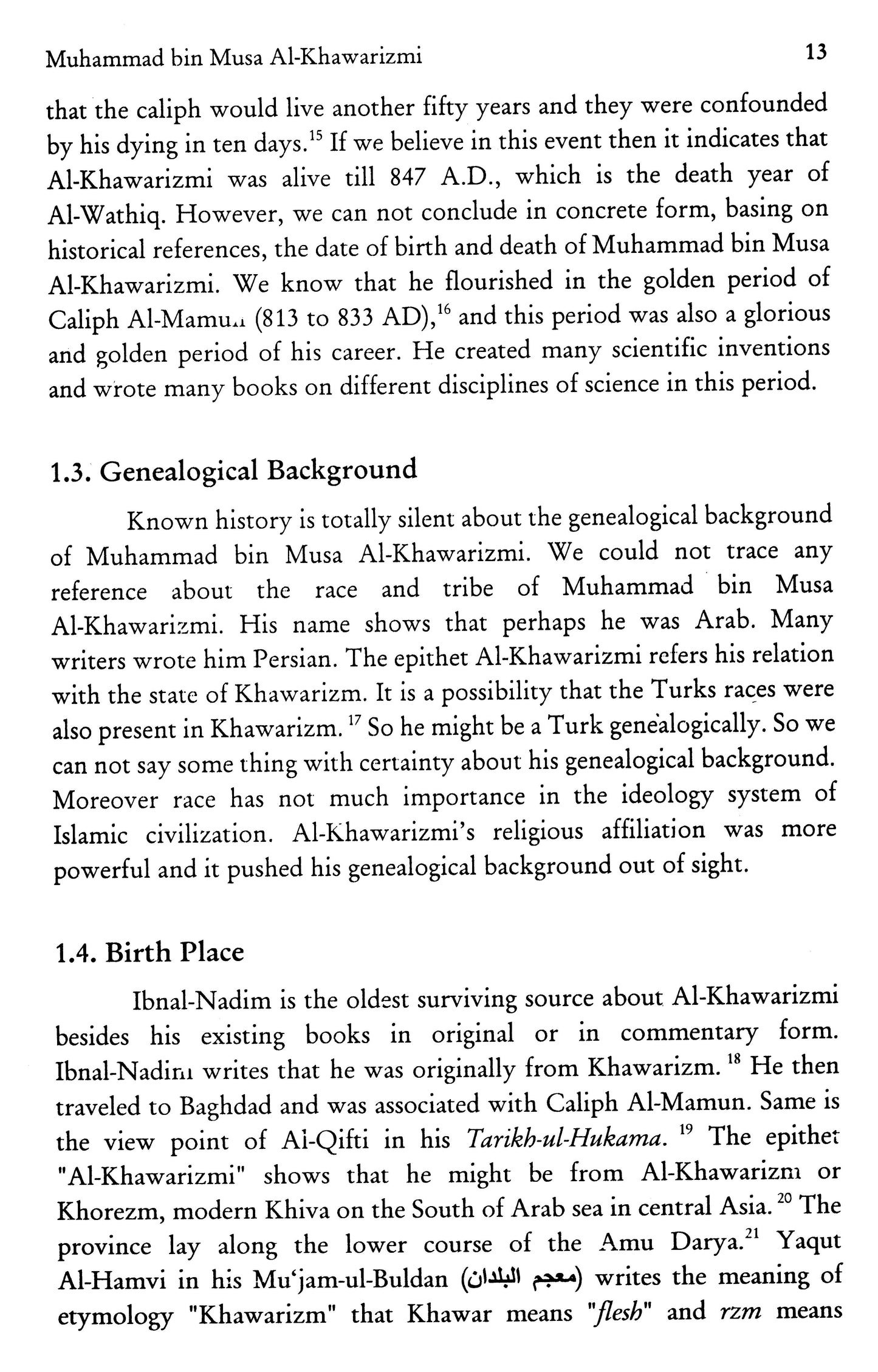 Arithmetics & Numerical System Of Al-Khawarizmi  [English]