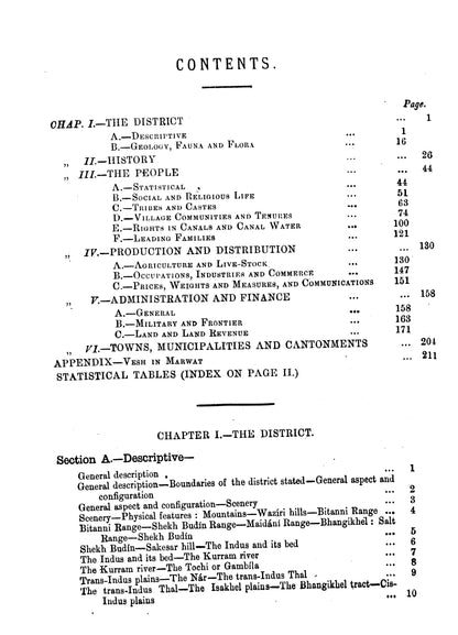 Gazetteer Of The Bannu District 1883-4  [English]