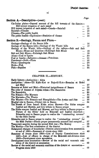 Gazetteer Of The Bannu District 1883-4  [English]