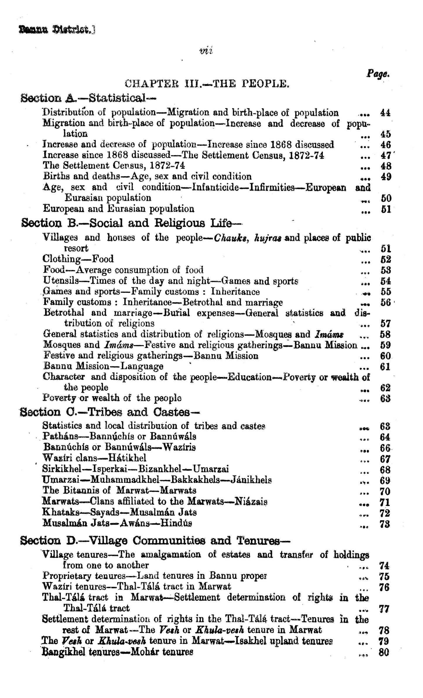 Gazetteer Of The Bannu District 1883-4  [English]