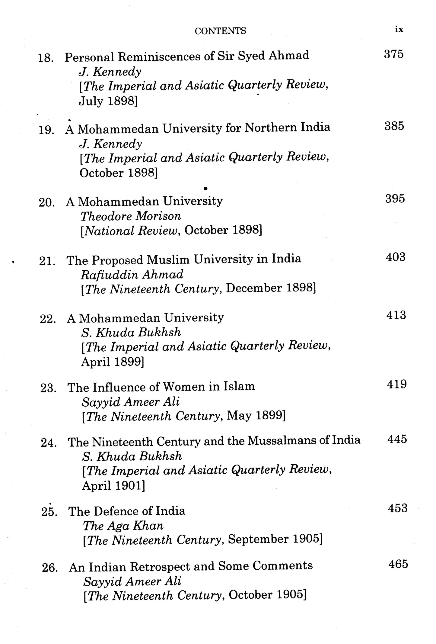 Muslim India In British Journals  [English]