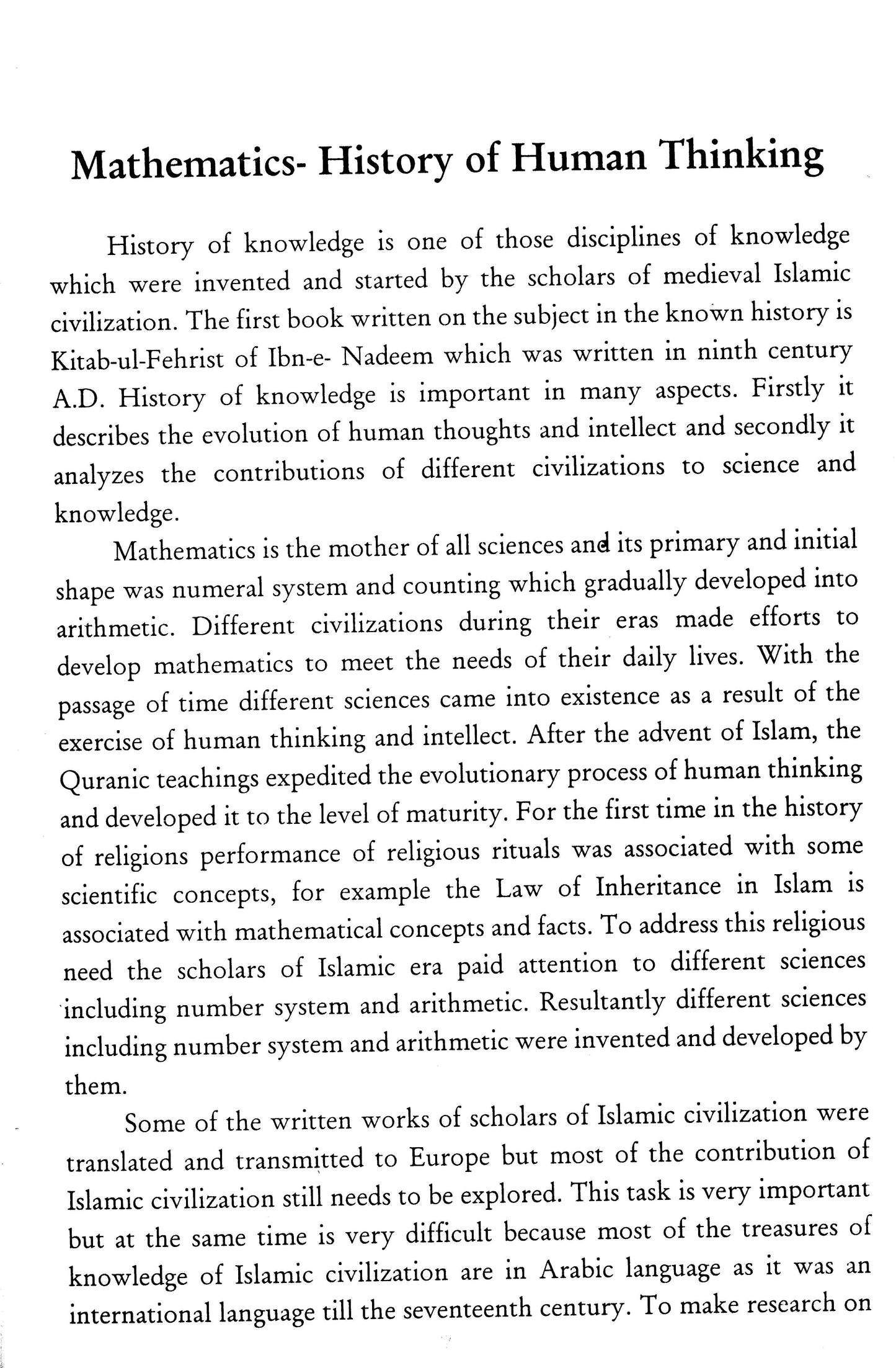 Father Of Algebra Muhamad Bin Musa Al-Khawarizmi  [English]