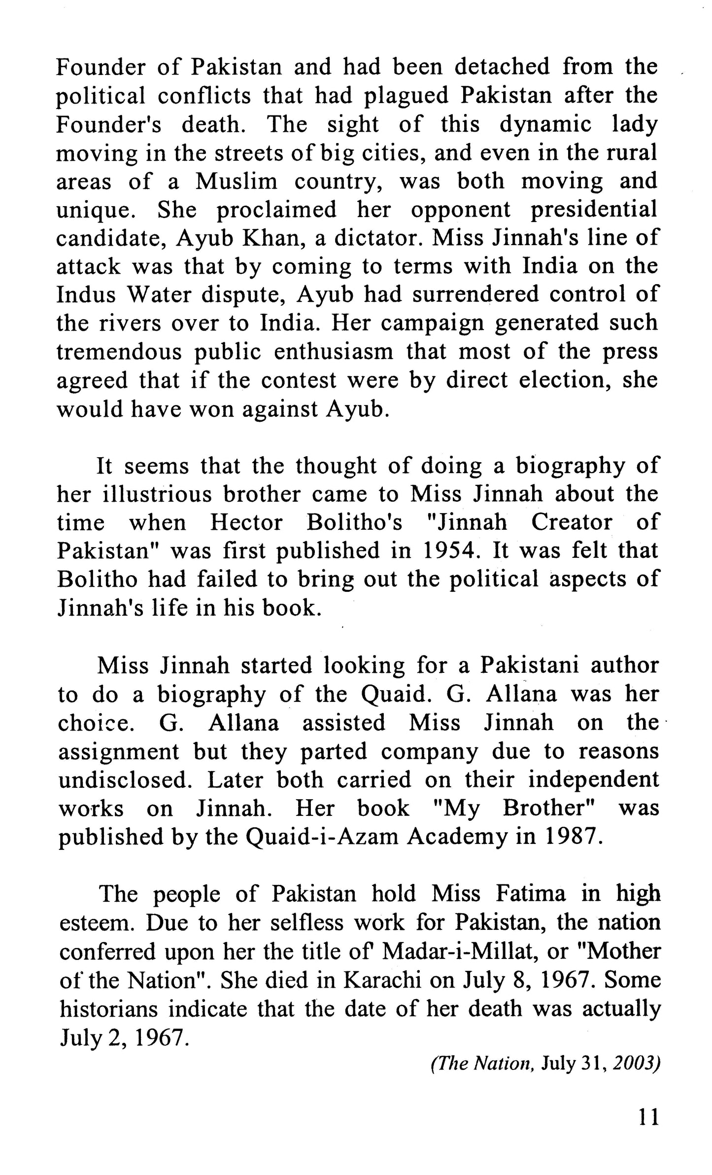 Fatima Jinnah Through The Pages  [English]