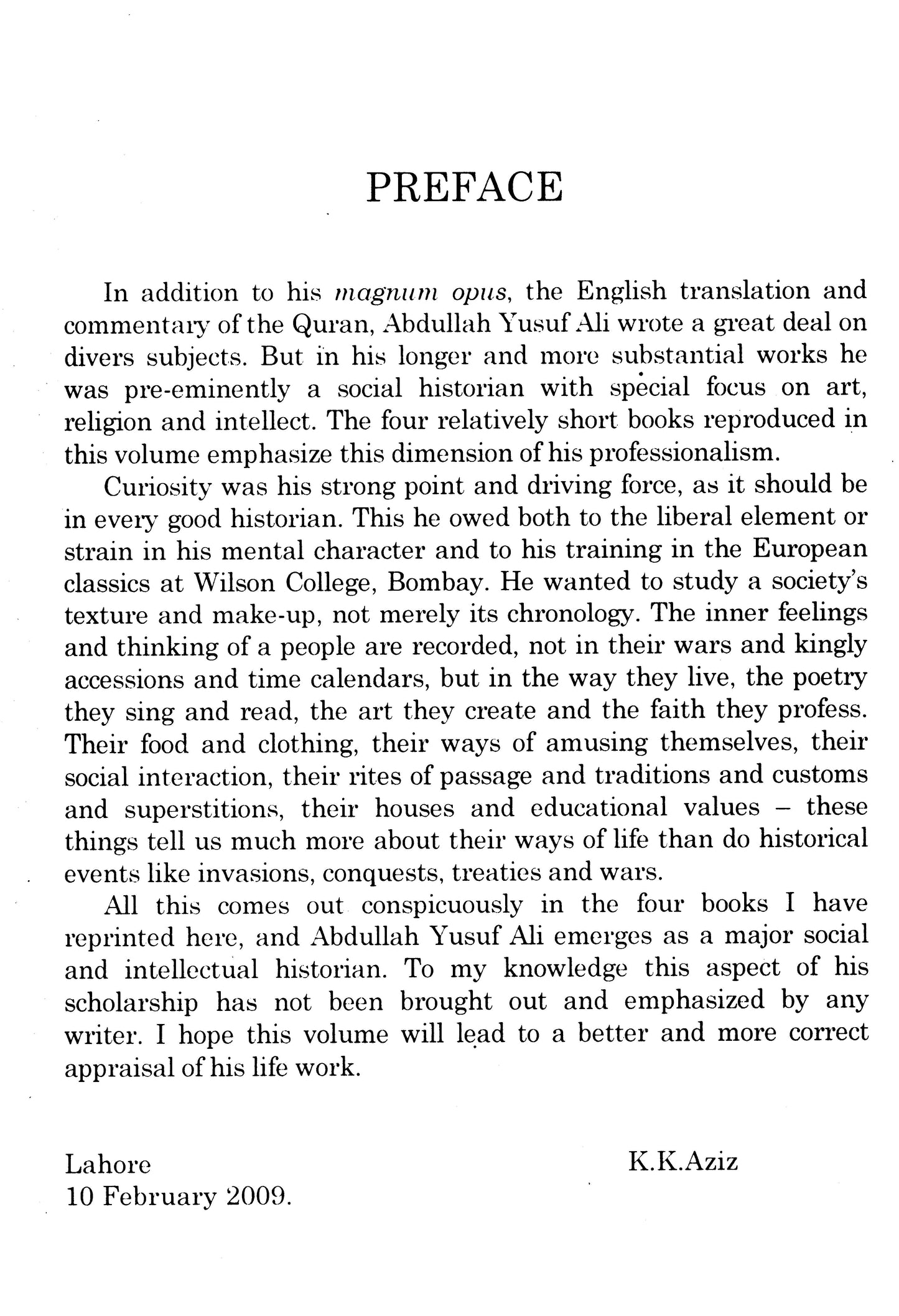 Abdullah Yusuf Ali'S Four Books  [English]