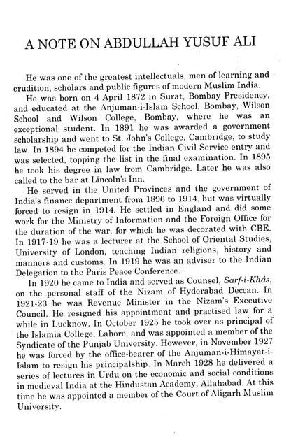 Abdullah Yusuf Ali'S Four Books  [English]
