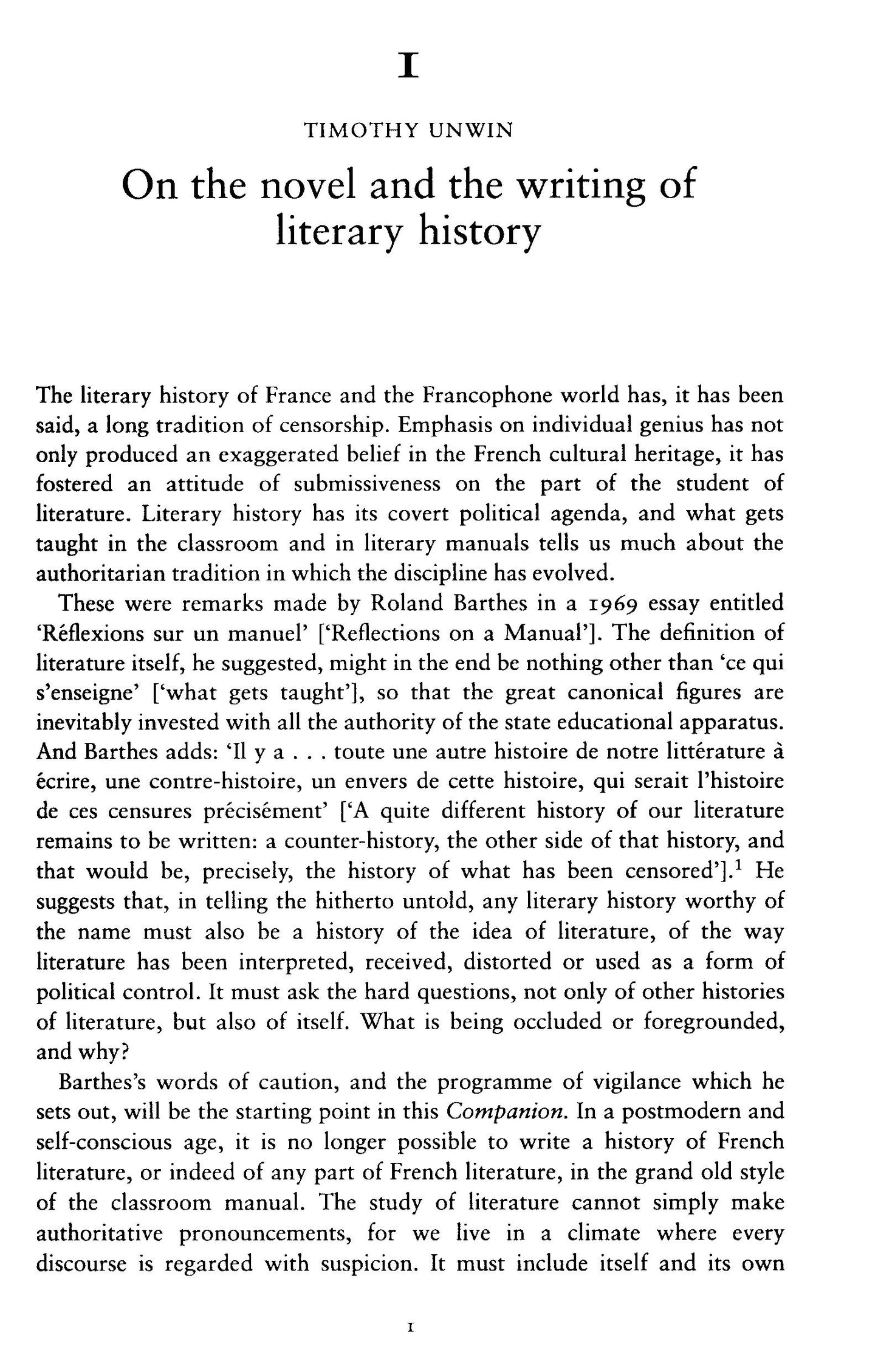 The Cambridge Companion To The French Novel - Timothy Unwin[English]