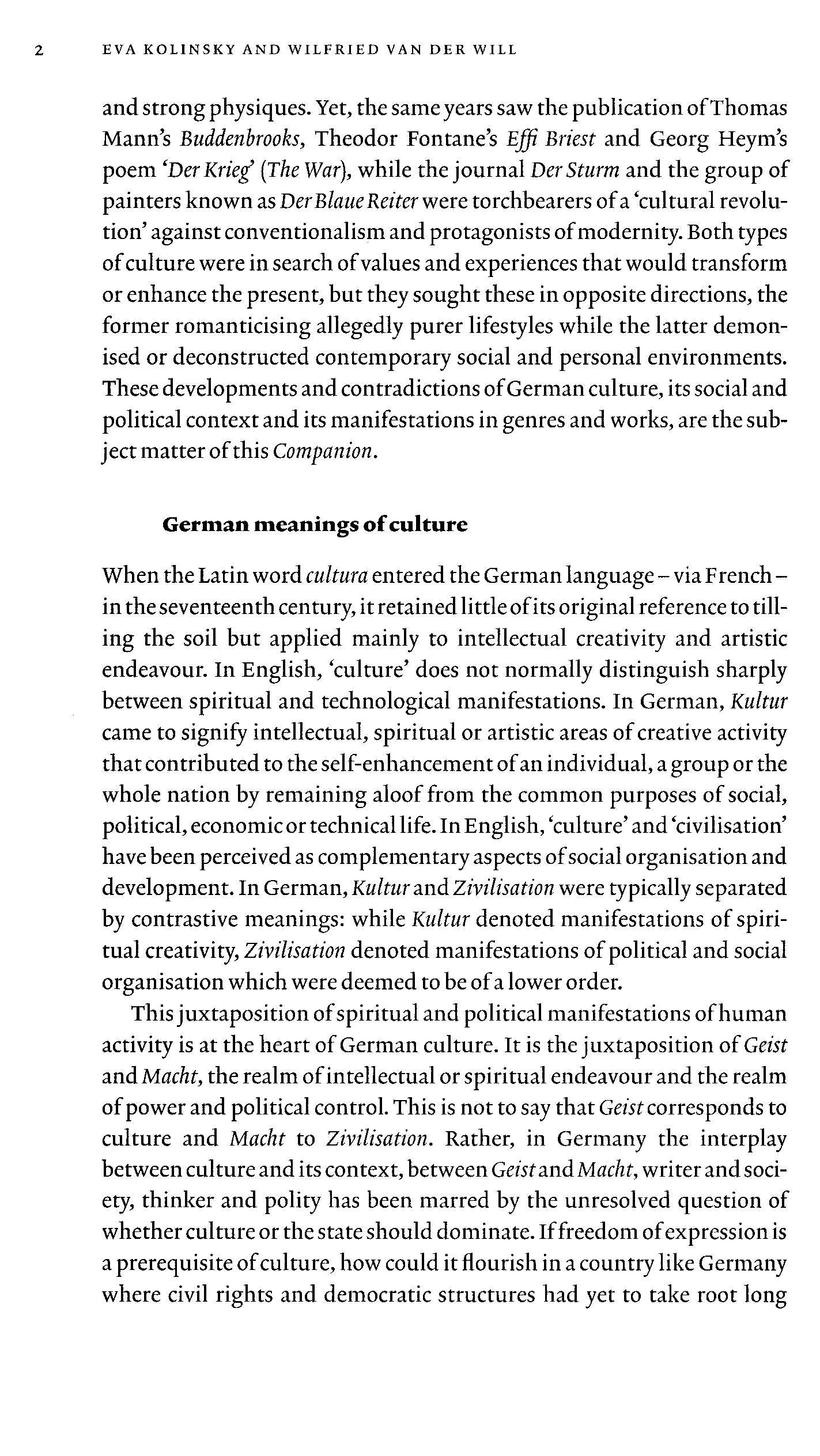 The Cambridge Companion To Modern German Culture - Eva Kolinsky and Wilfried van der Will[English]