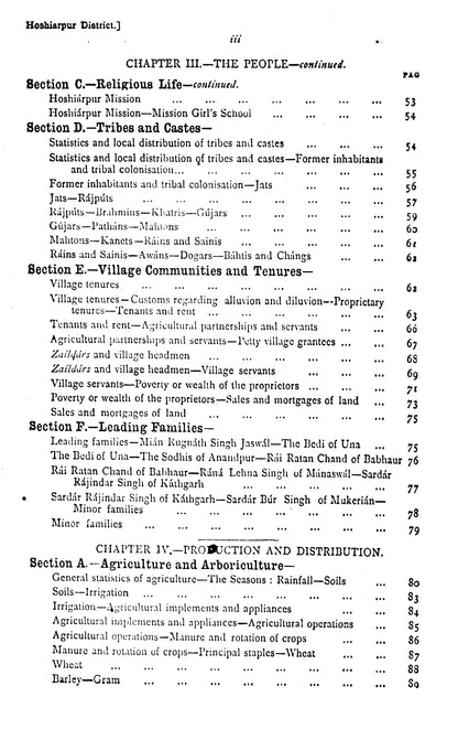 Gazetteer Of The Hoshiarpur District 1883-84  [English]