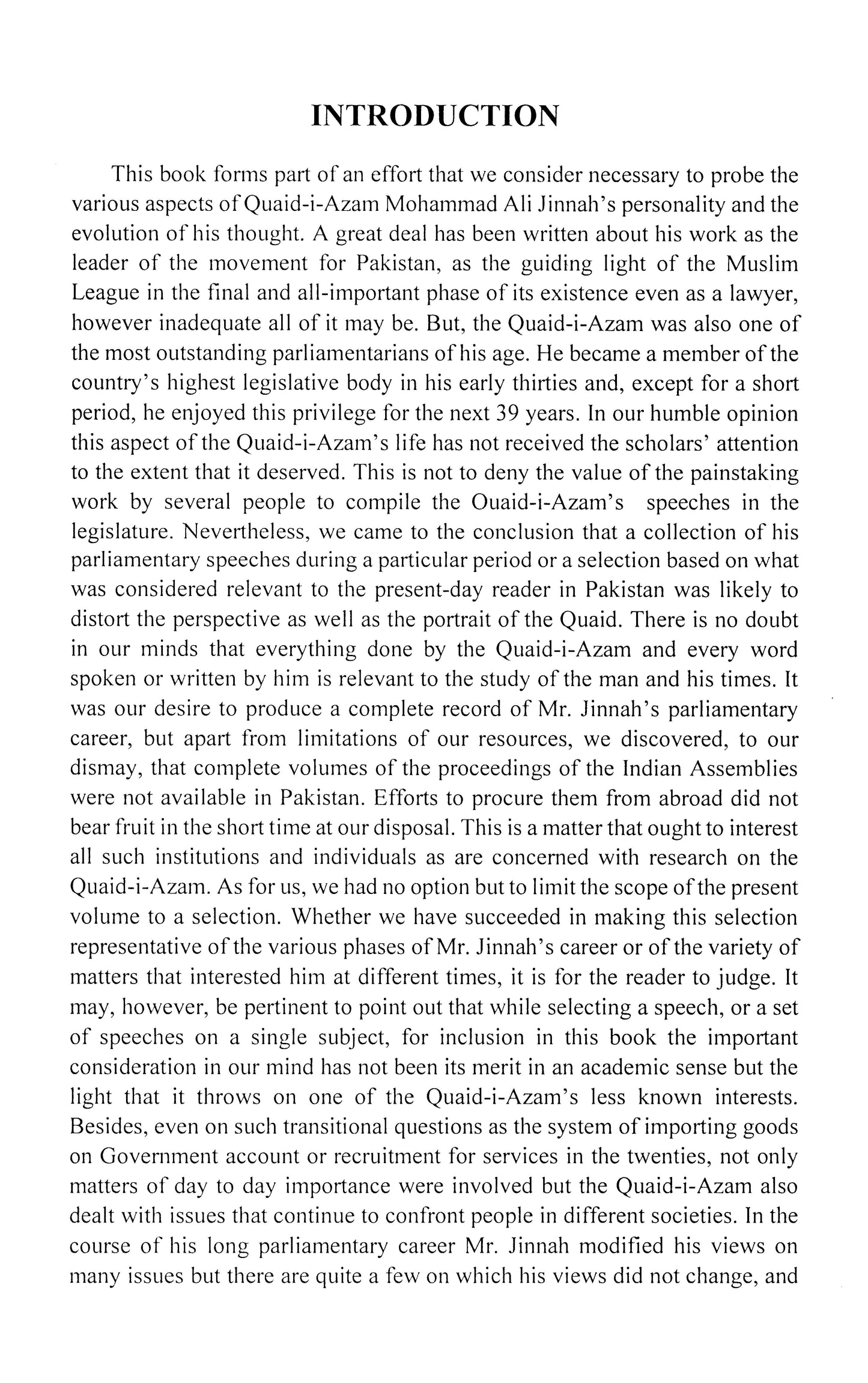 Jinnah As A Parliamentarian  [English]