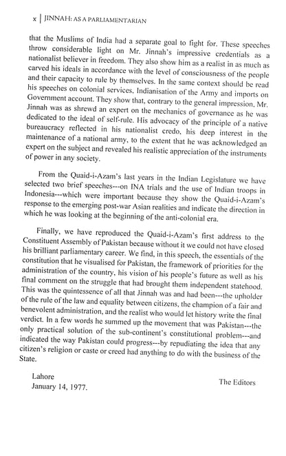 Jinnah As A Parliamentarian  [English]