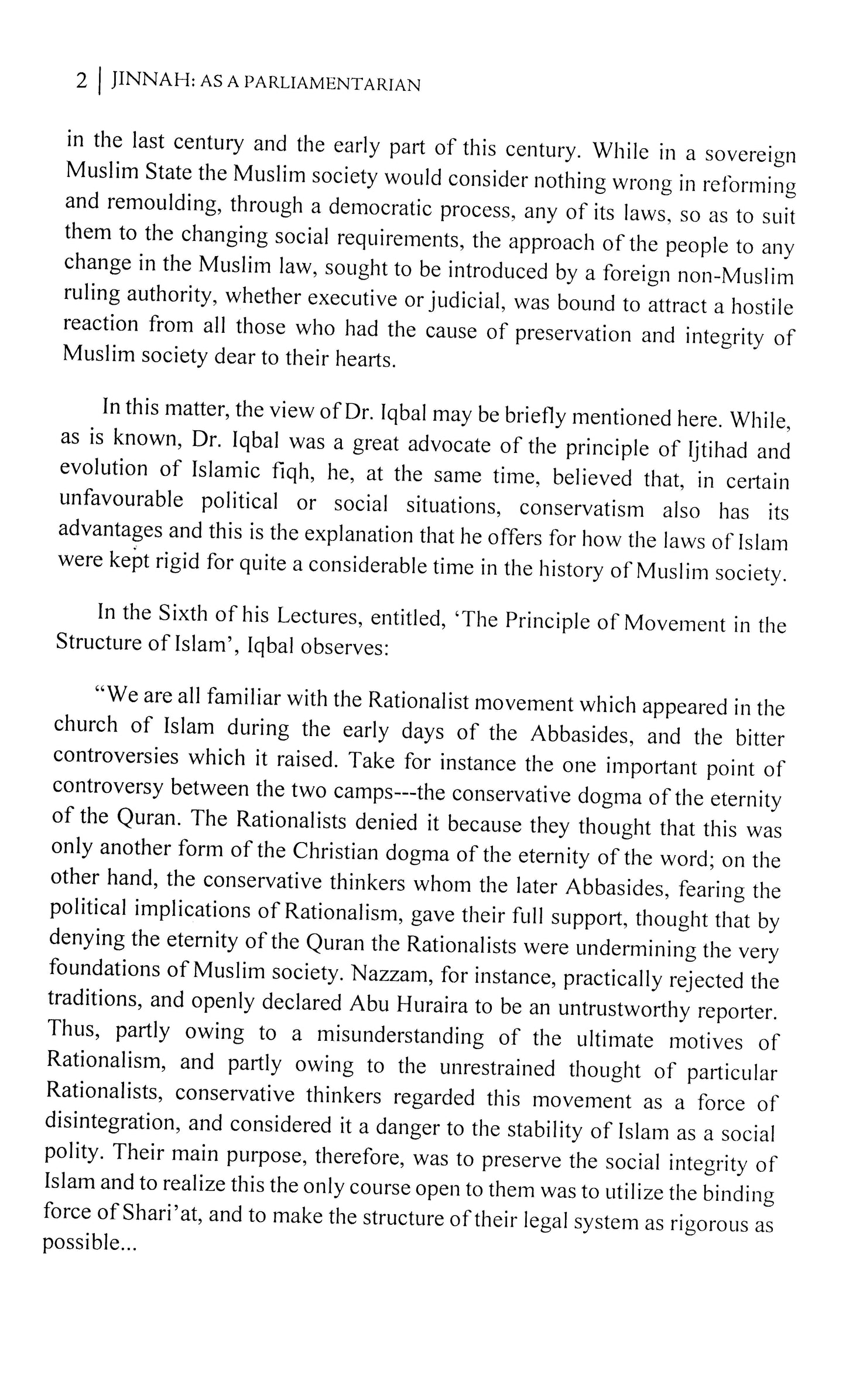 Jinnah As A Parliamentarian  [English]