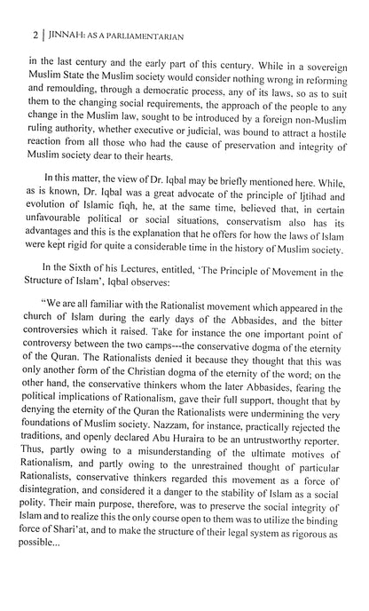 Jinnah As A Parliamentarian  [English]