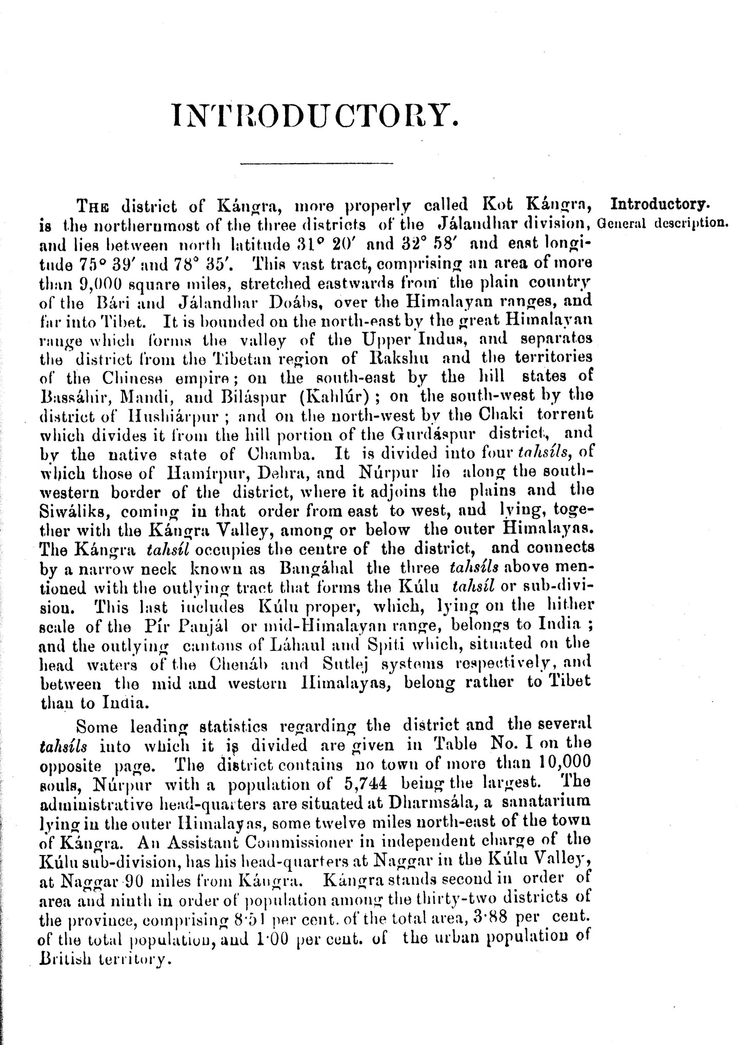 Gazetteer Of Kangra 1883-84 Kulu Lahaul & Spiti  [English]