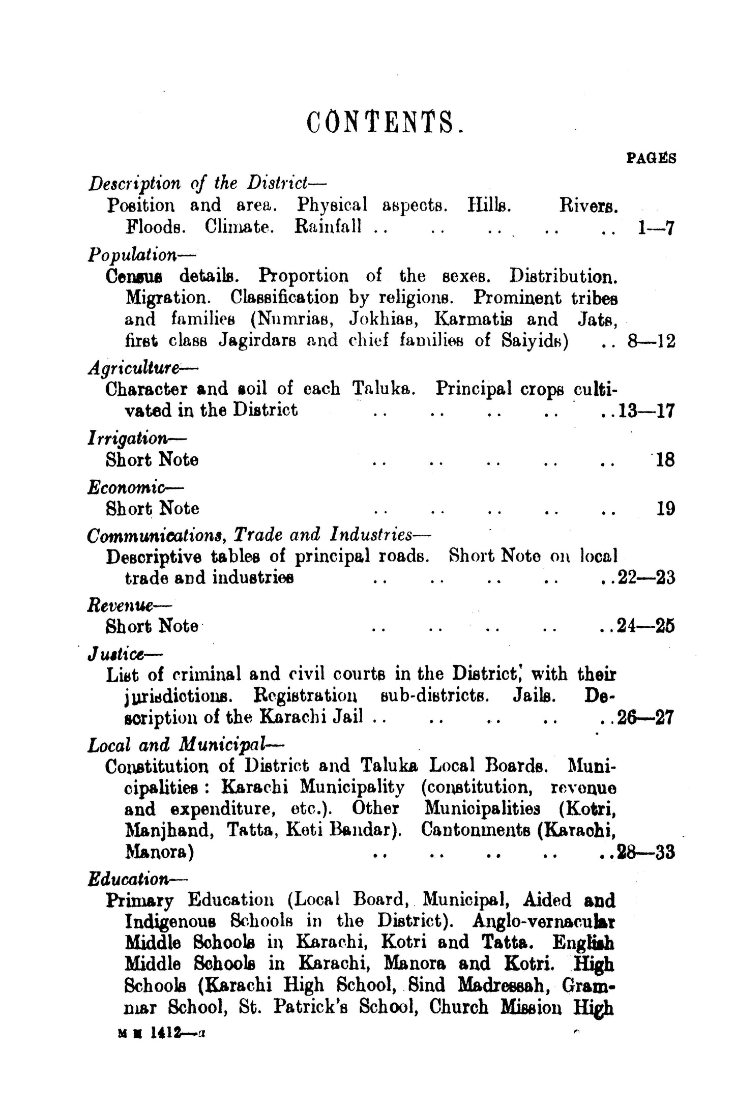 Gazetteer Of The Karachi District  [English]