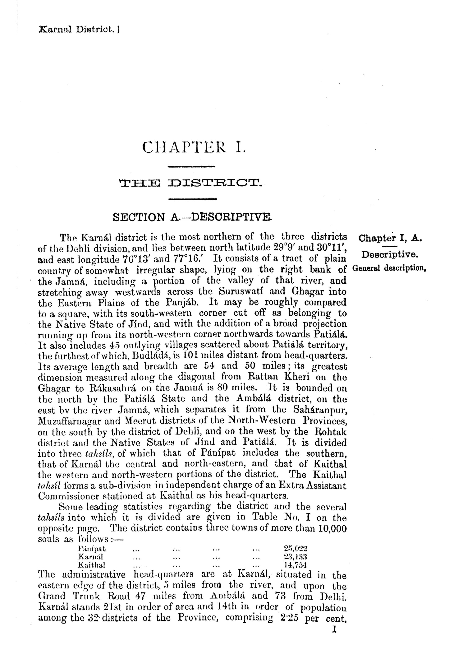 Gazetteer Of The Karnal District 1883-84  [English]