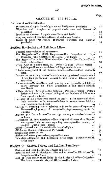 Gazetteer Of The Kohat Dist. 1883-84  [English]