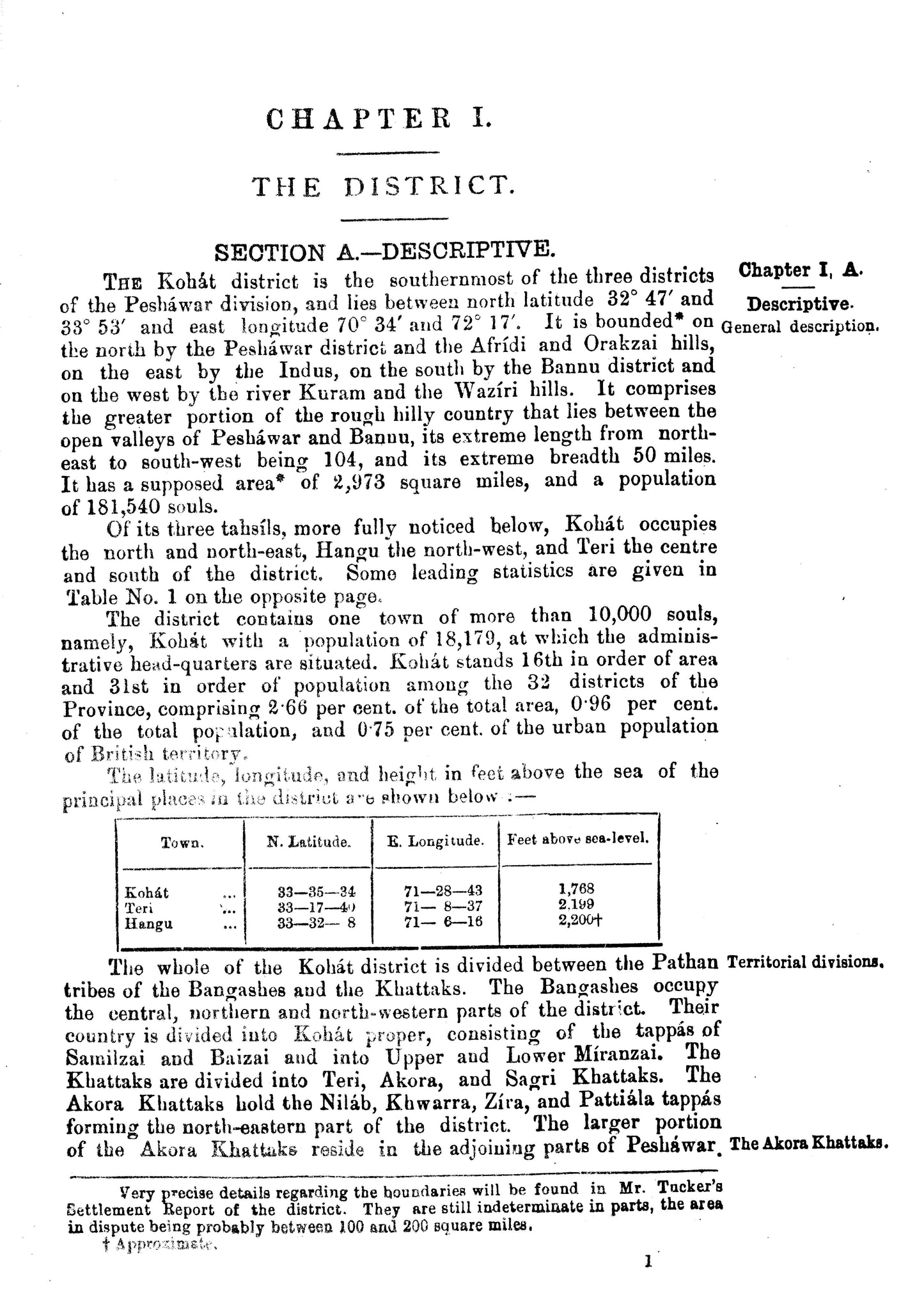 Gazetteer Of The Kohat Dist. 1883-84  [English]