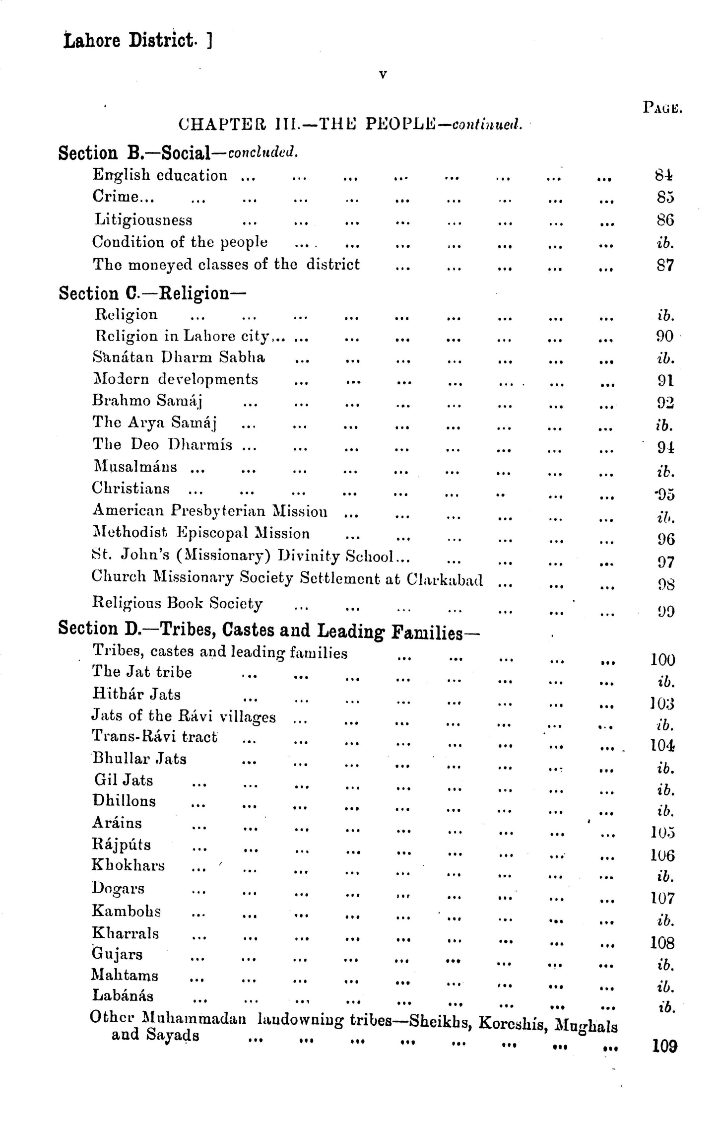 Gazetteer Of The Lahore District 1893-94  [English]