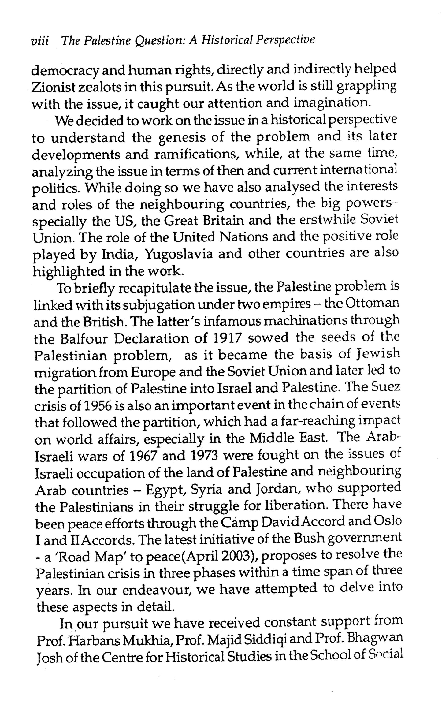 The Palestine Question: Historical Perspective  [English]