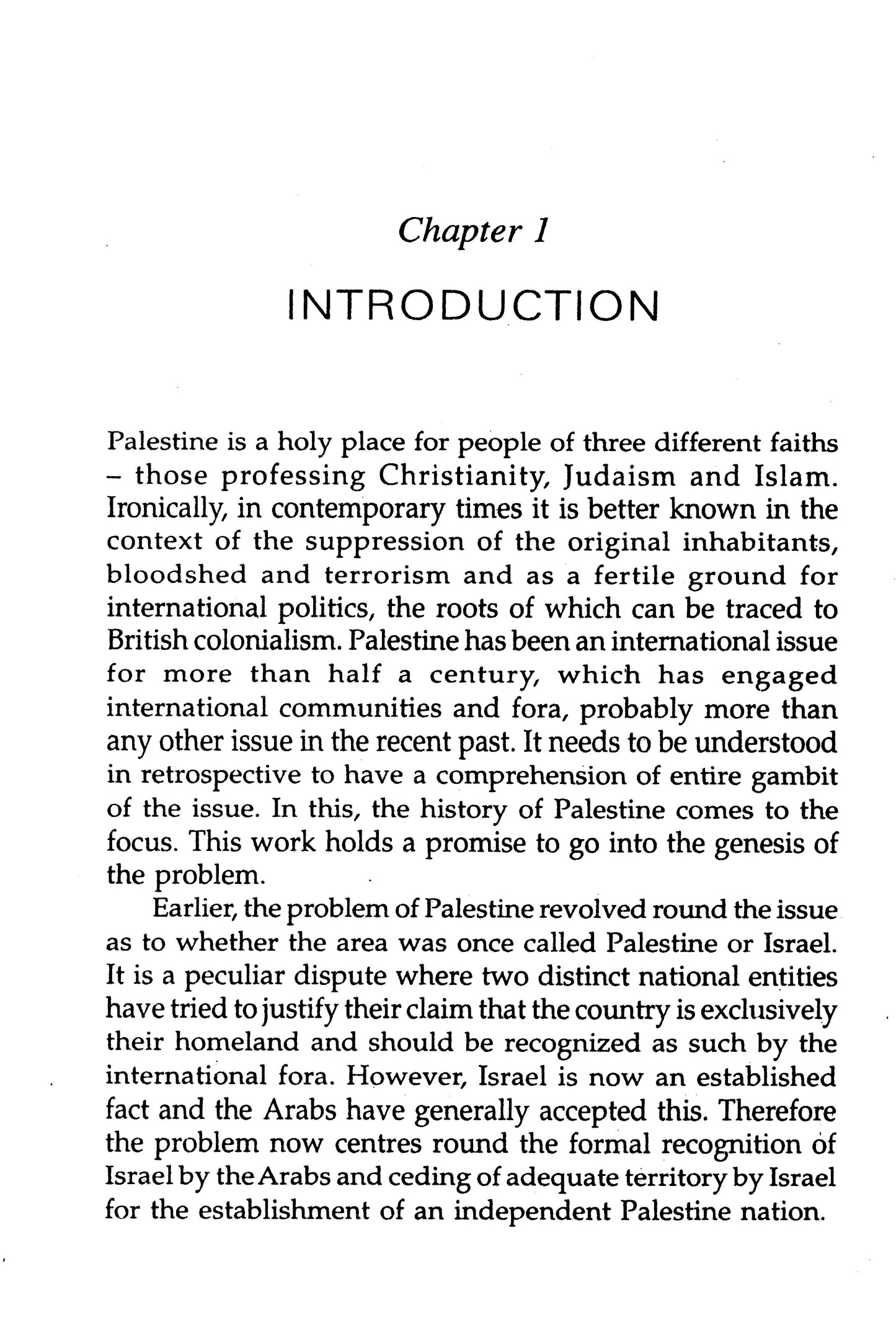 The Palestine Question: Historical Perspective  [English]