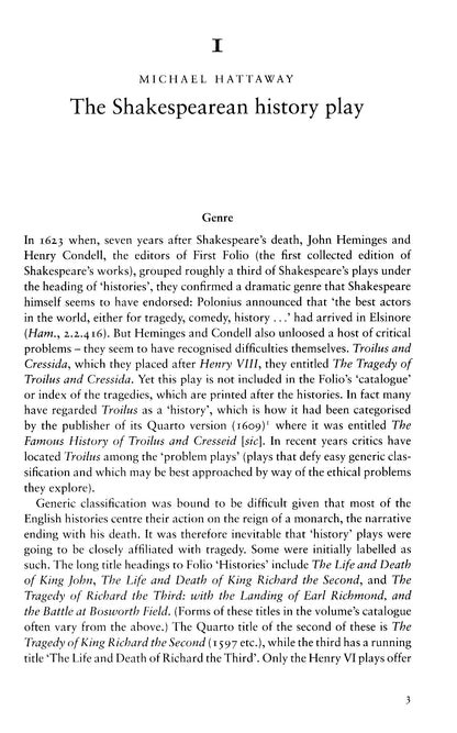 The Cambridge Companion To Shakespeare's History Plays - Micheal Hattaway[English]