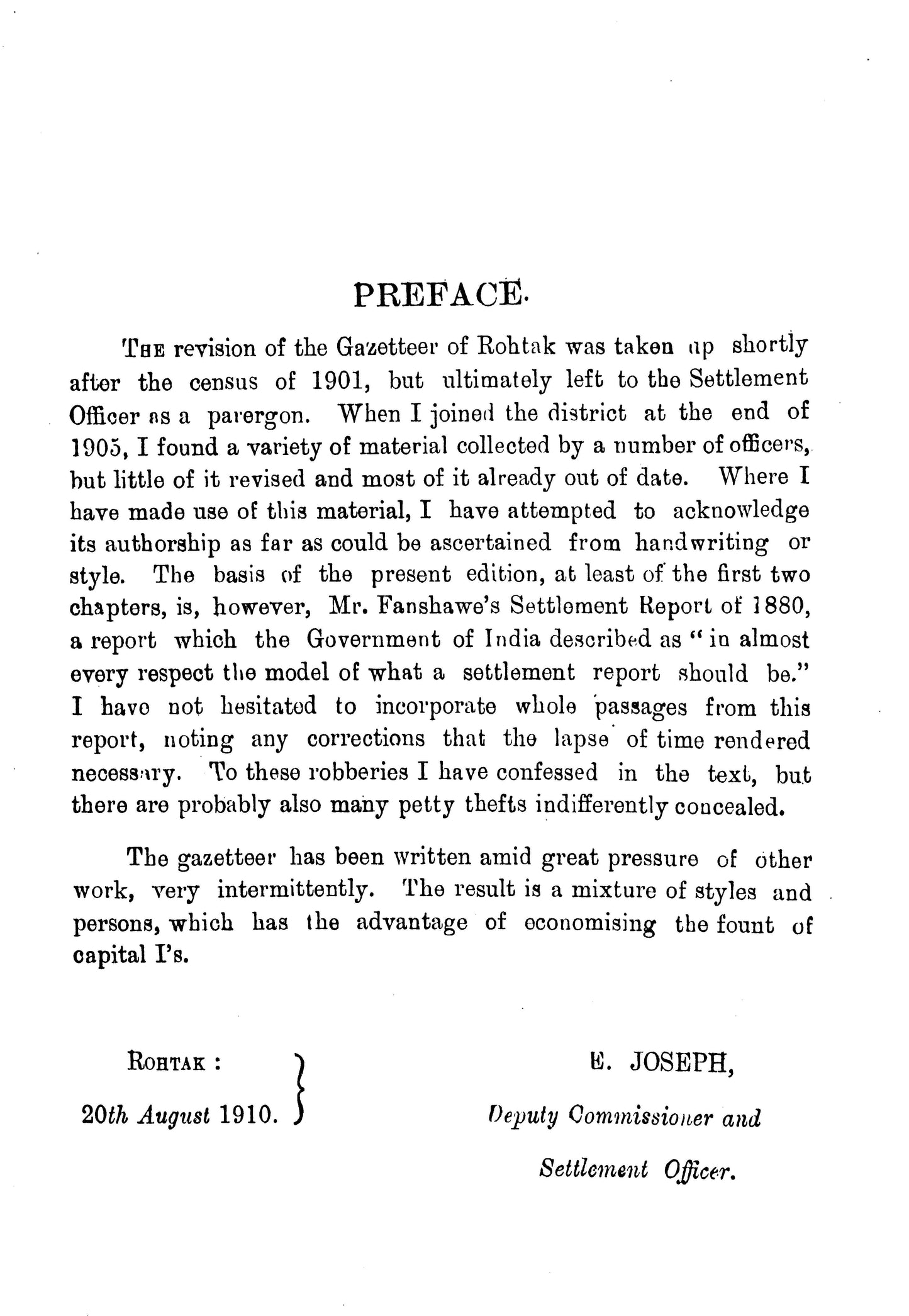 Punjab District Gazetteer, Rohtak District 1910  [English]