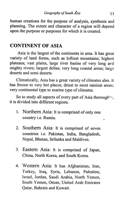 Geography Of South Asia  [English]