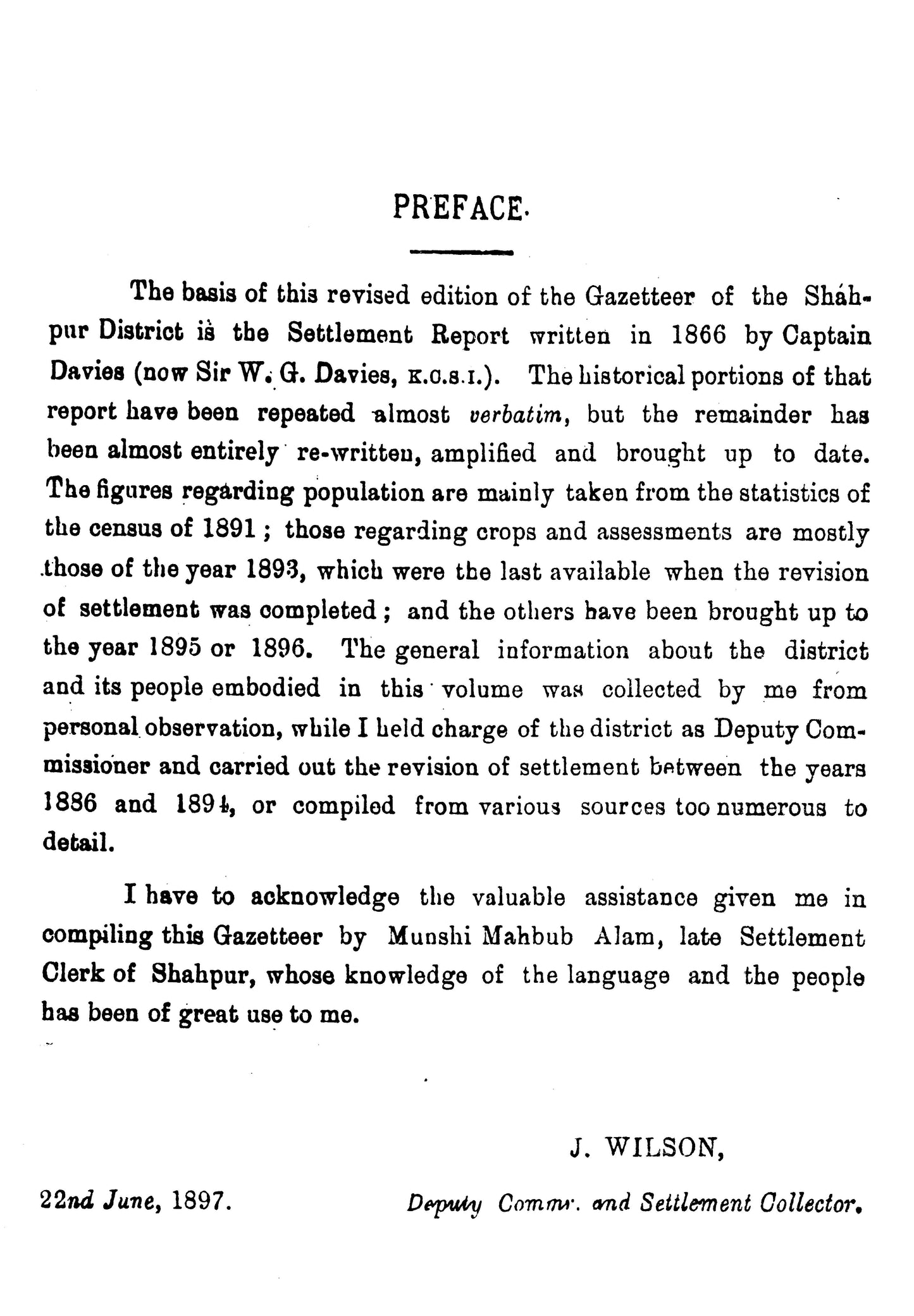 Gazetteer Of The Shahpur Distt 1897  [English]