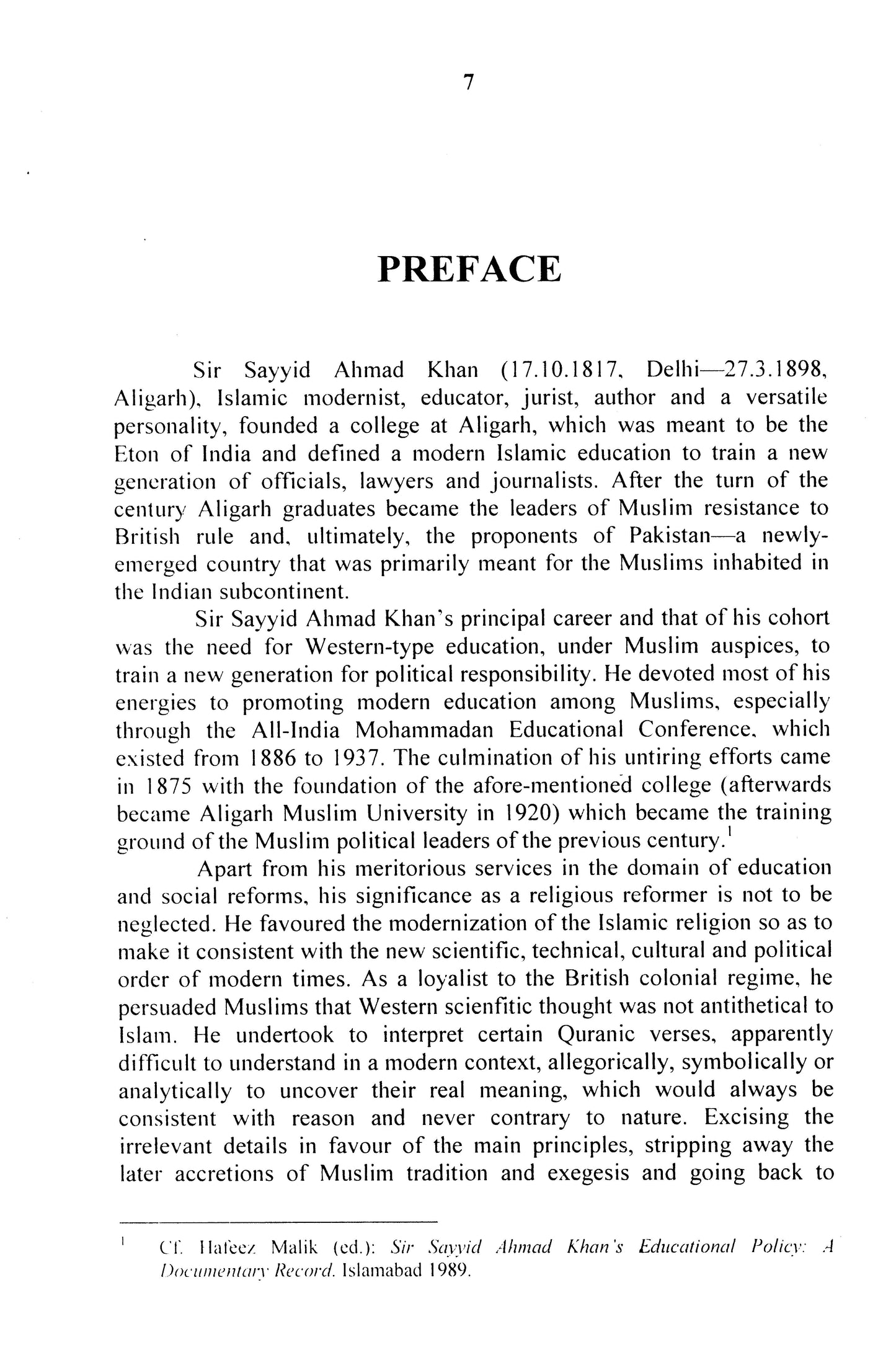 Sir Sayyid Ahmad Khan (1817-1898)  [English]