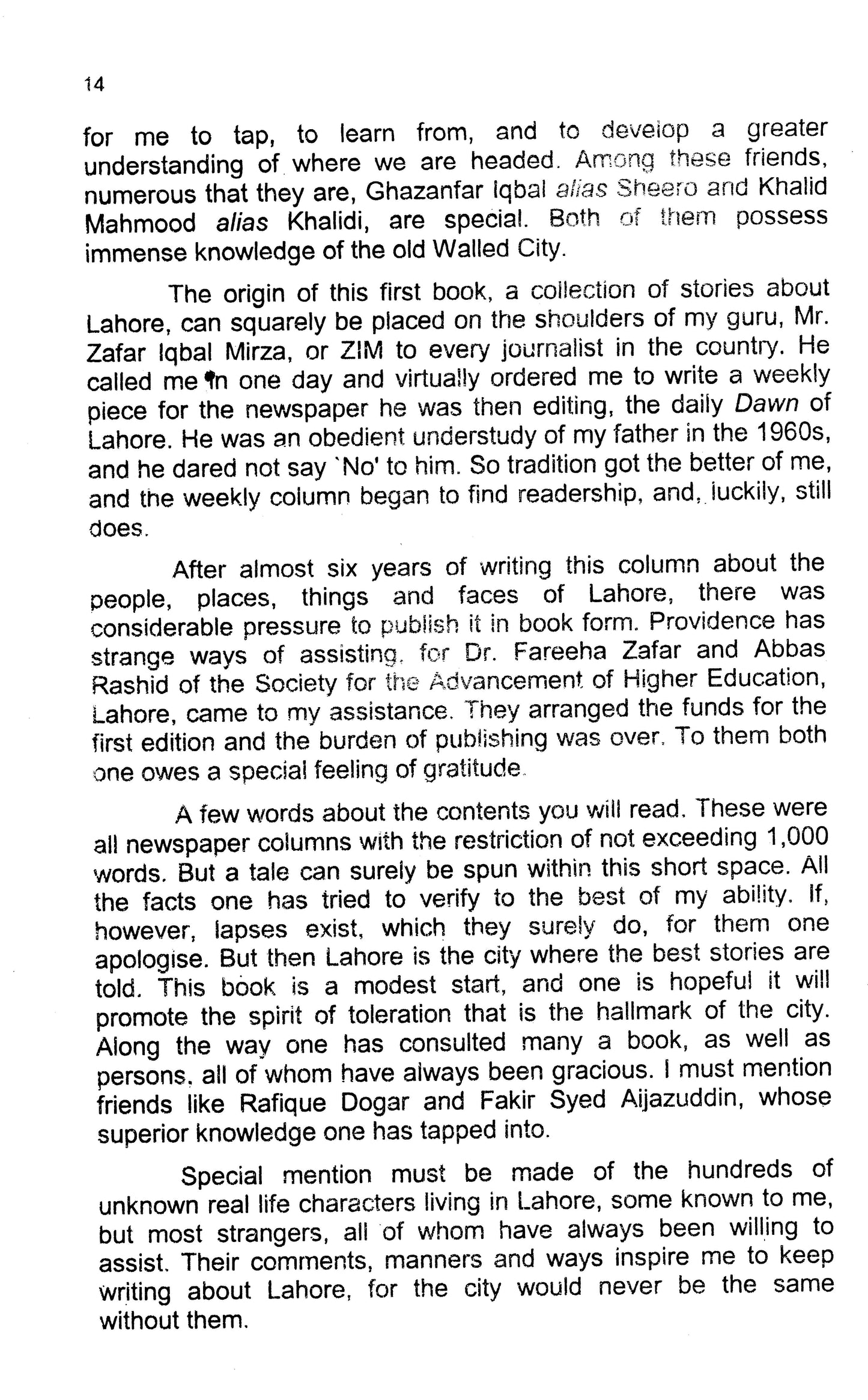 Lahore Tales Without End  [English]