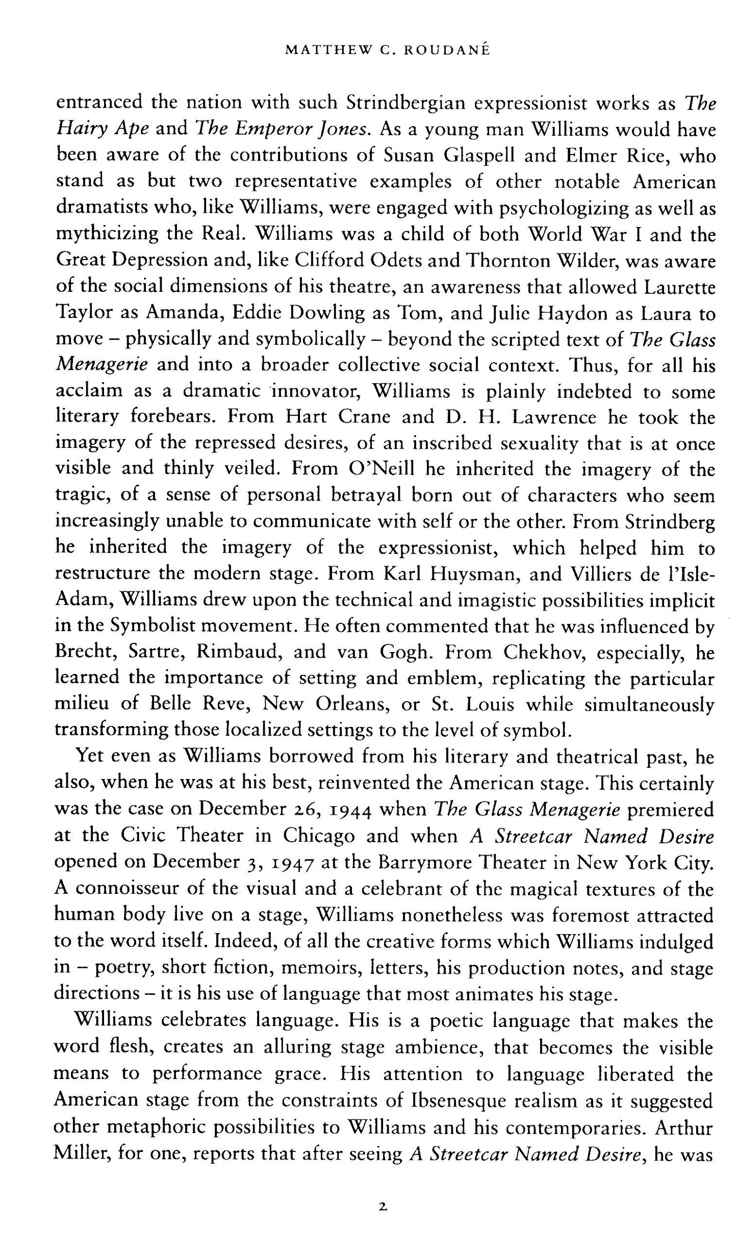 The Cambridge Companion To Tennessee Williams - Matthew C.Roudane[English]