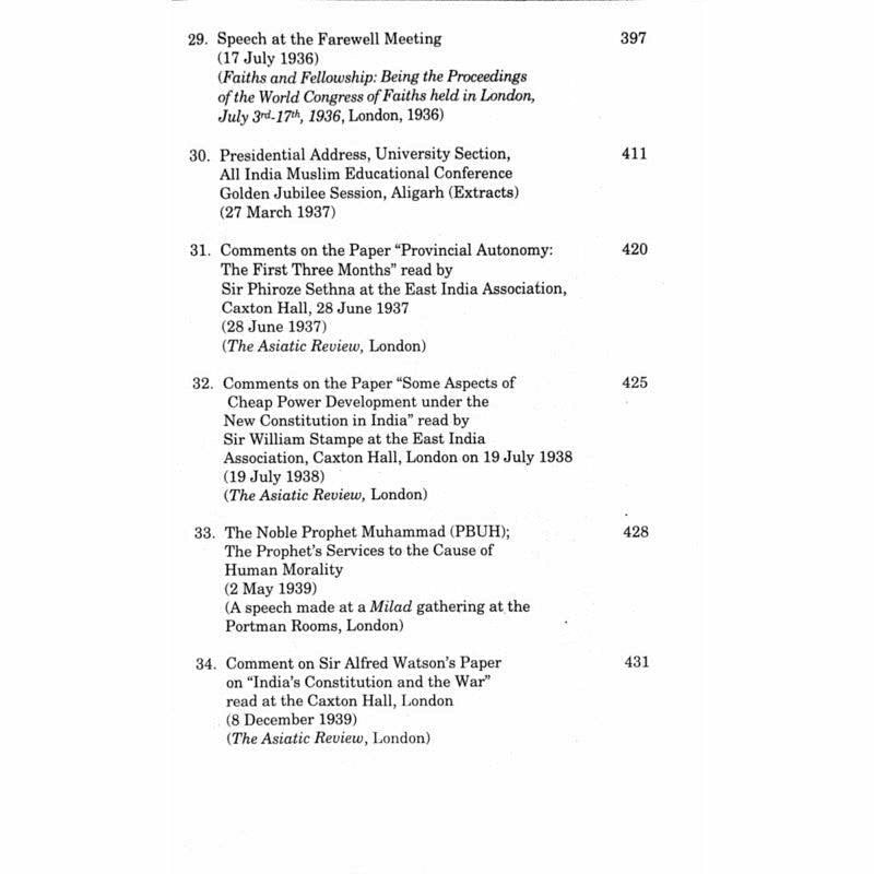 Abdullah Yusuf Ali's Lectures, Speeches and Addresses  [English]