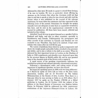 Abdullah Yusuf Ali's Lectures, Speeches and Addresses  [English]