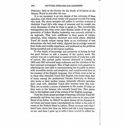 Abdullah Yusuf Ali's Lectures, Speeches and Addresses  [English]
