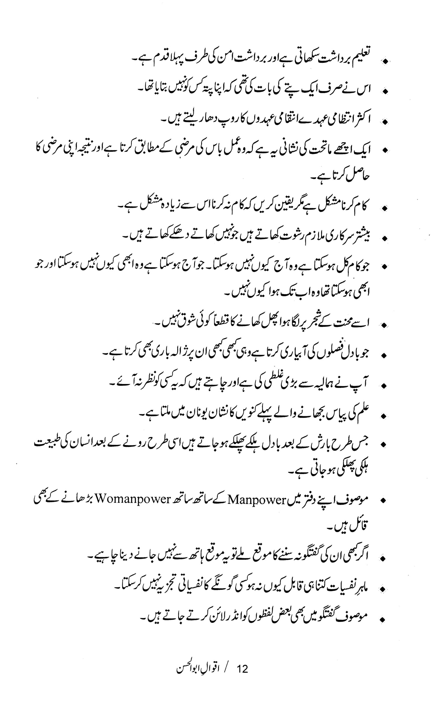 Aqwal E Abul Hassan