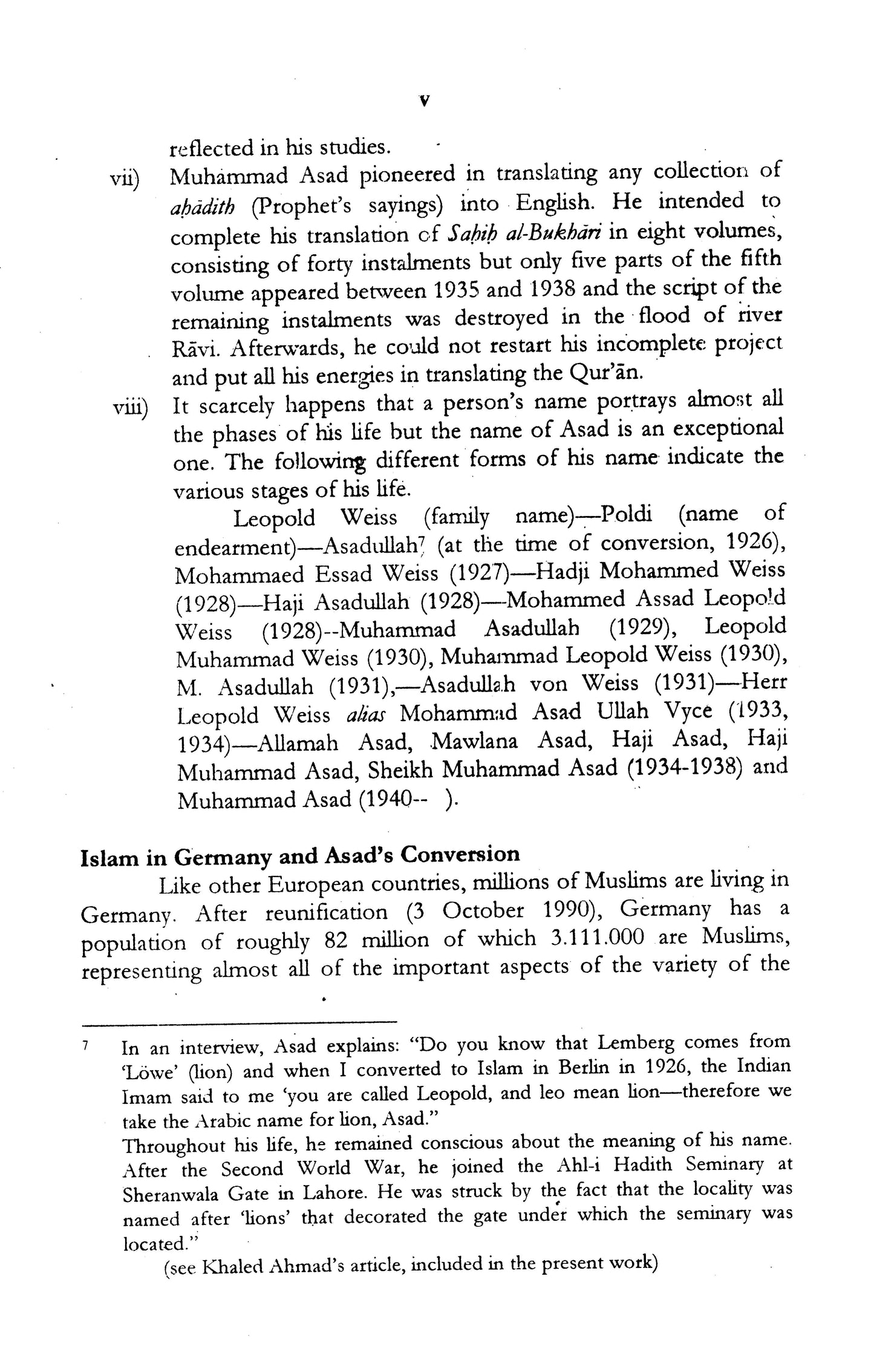 Muhammad Asad (Leopold Weiss) 2 Vols Set  [English]