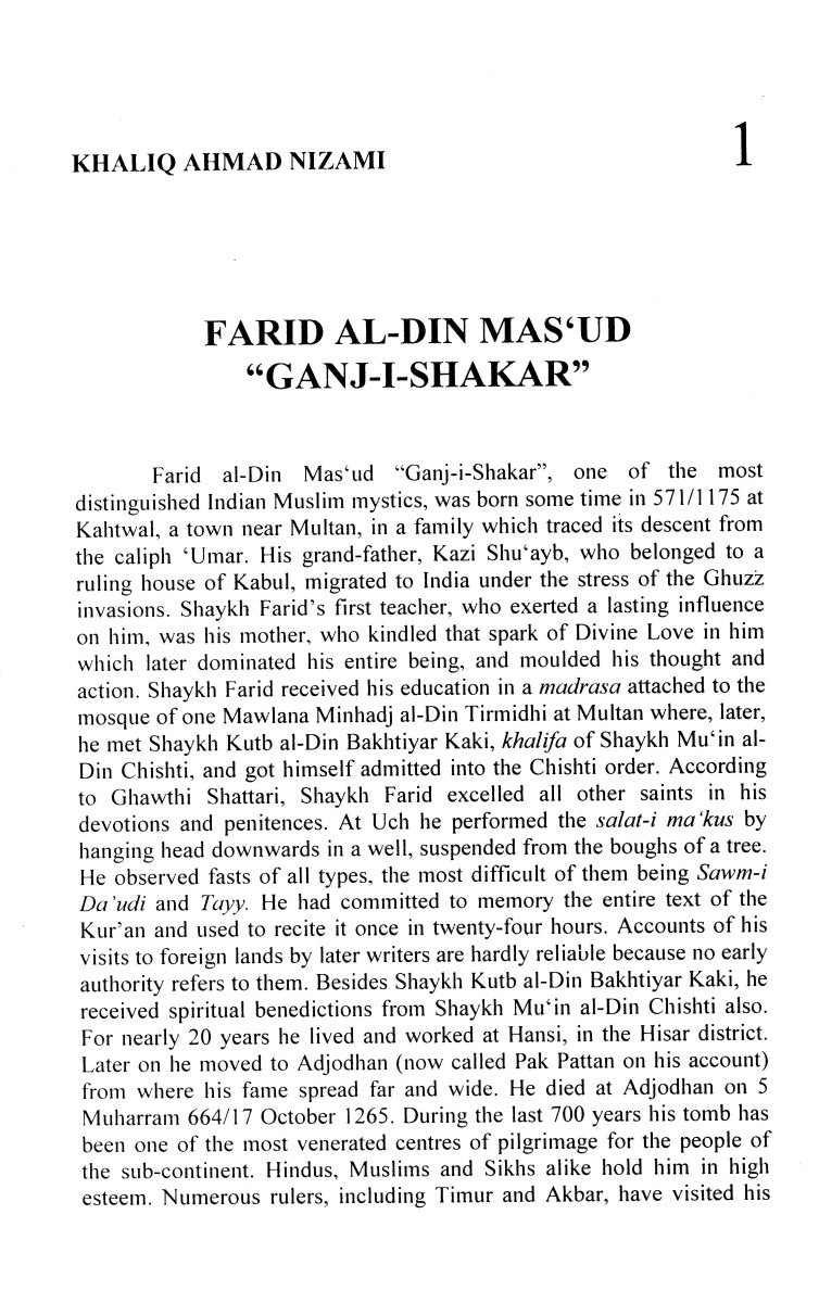 Babaji: Life And Teachings Of Farid - Ud - Din Ganjshakar [English]