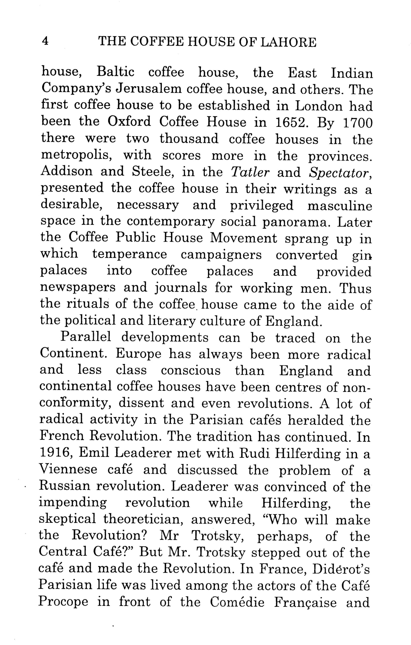 The Coffee House Of Lahore  [English]