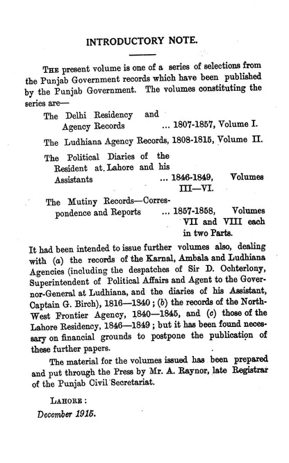 Records Of The Delhi Residency And Agency  [English]