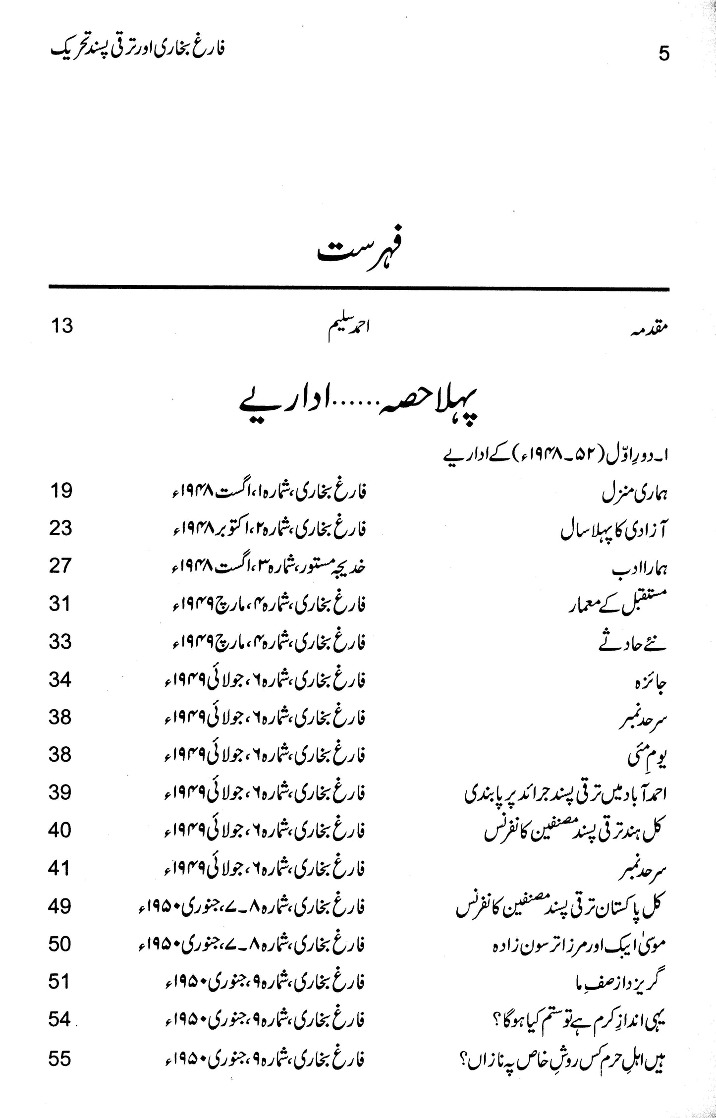 Farigh Bukhari Aur Taraqi Pasand Tehreek