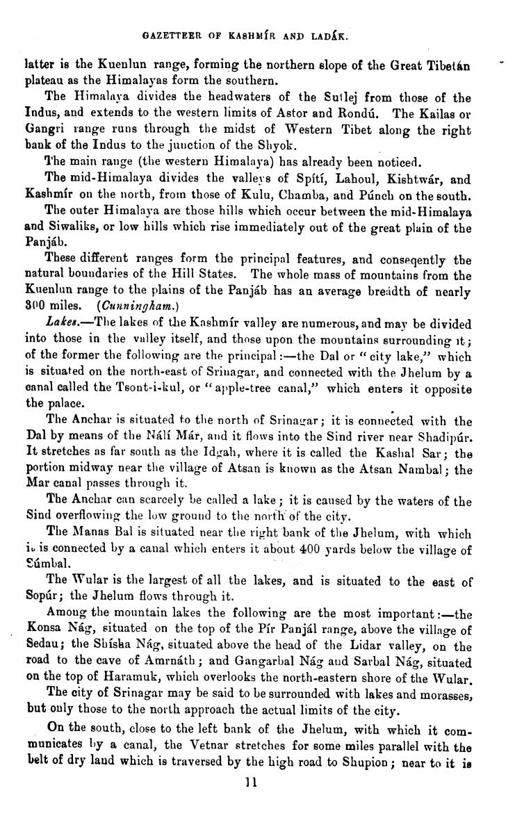 Gazetteer Of Kashmir And Ladak [English]