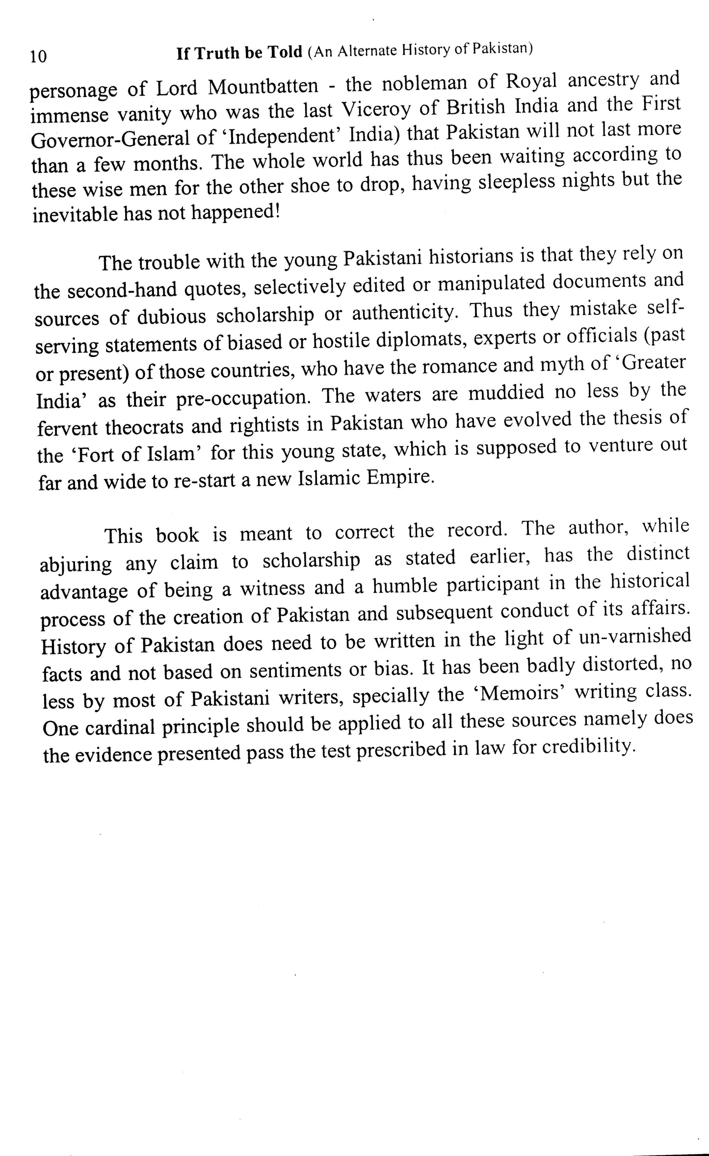 If Truth Be Told: Alternate History Of Pakistan  [English]