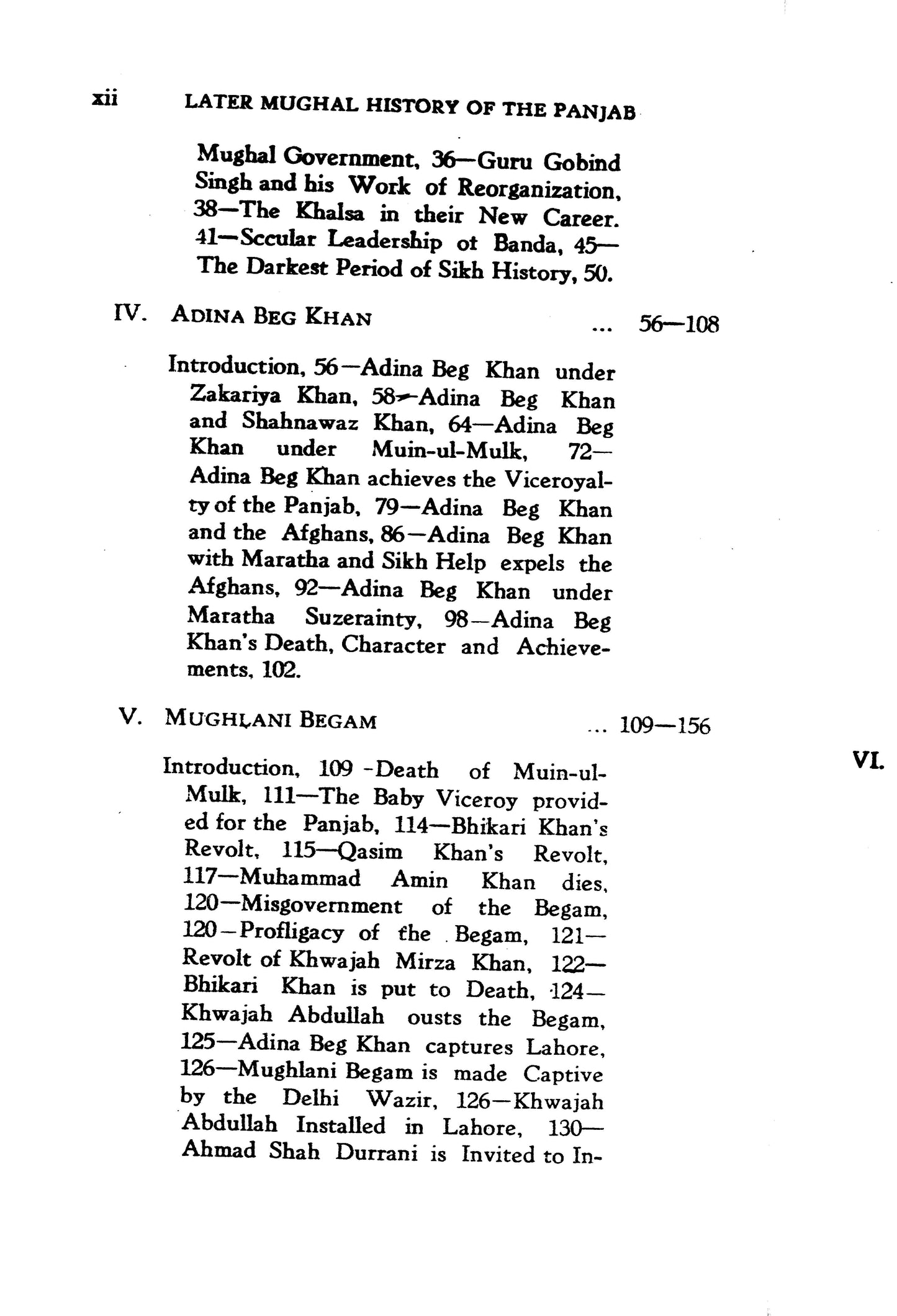 Later Mughal History Of The Punjab  [English]