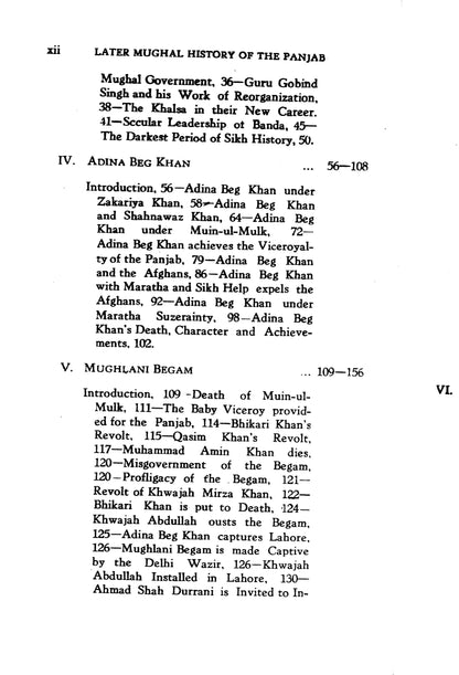 Later Mughal History Of The Punjab  [English]