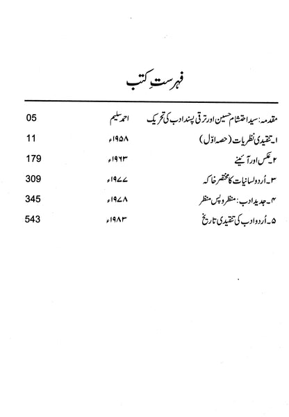 Majmua Syed Ehtesham Hussain: Tanqeedi Nazriat