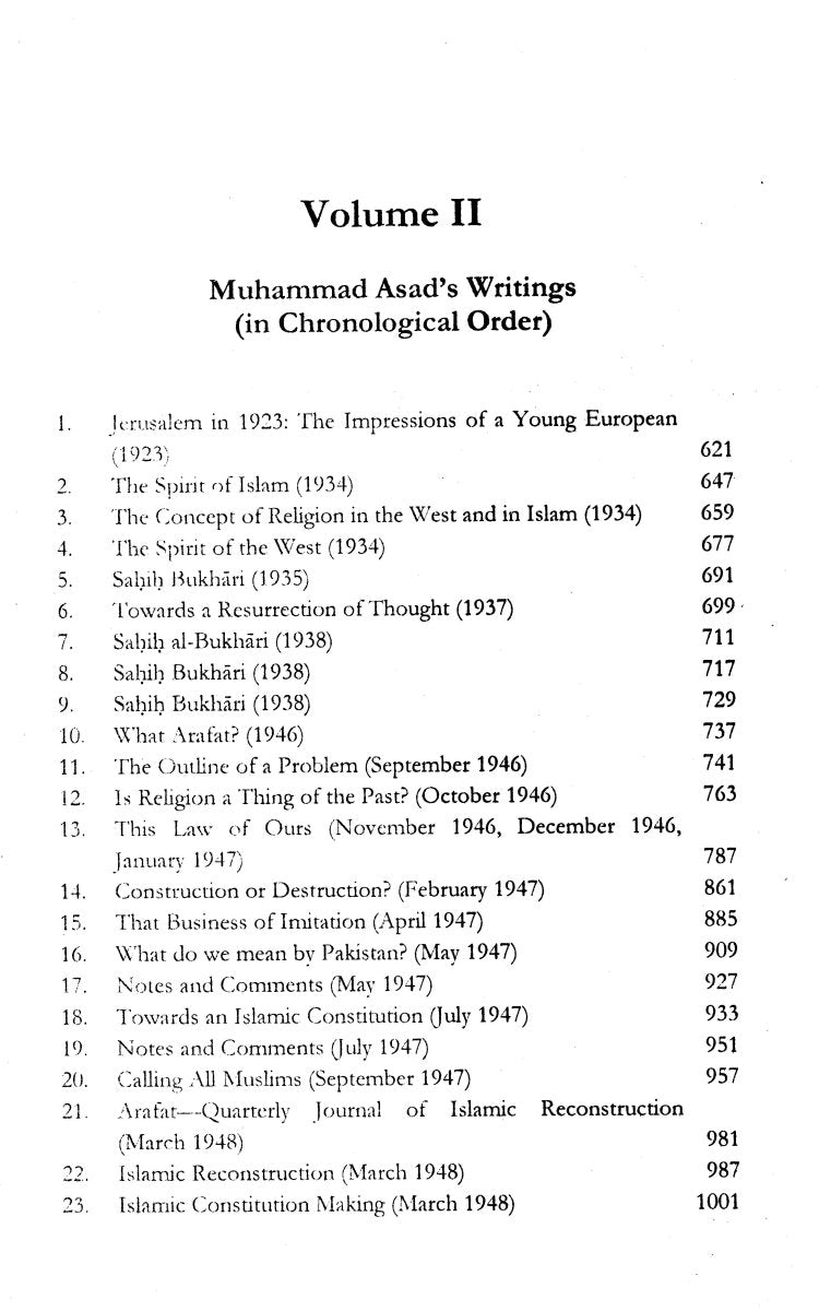 Muhammad Asad (Leopold Weiss) 2 Vols Set [English]