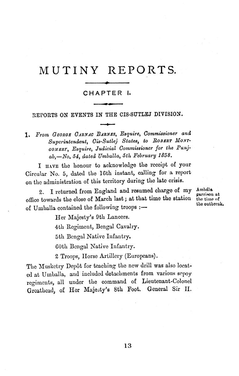 Mutiny Records: Reports (In Two Parts) [English]