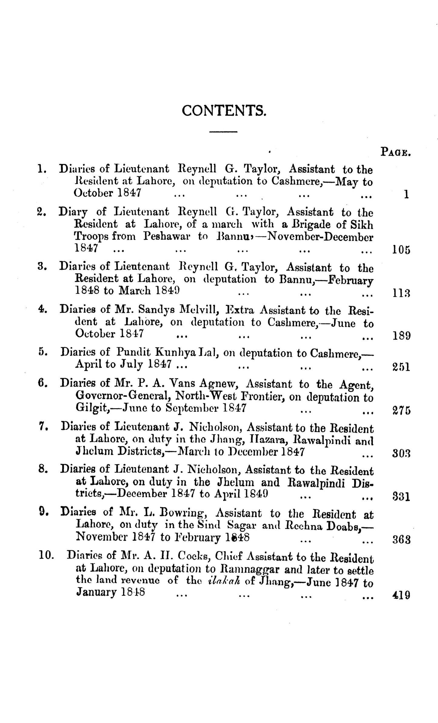 Political Diaries Of Lt. Reynell G. Taylor ...  [English]