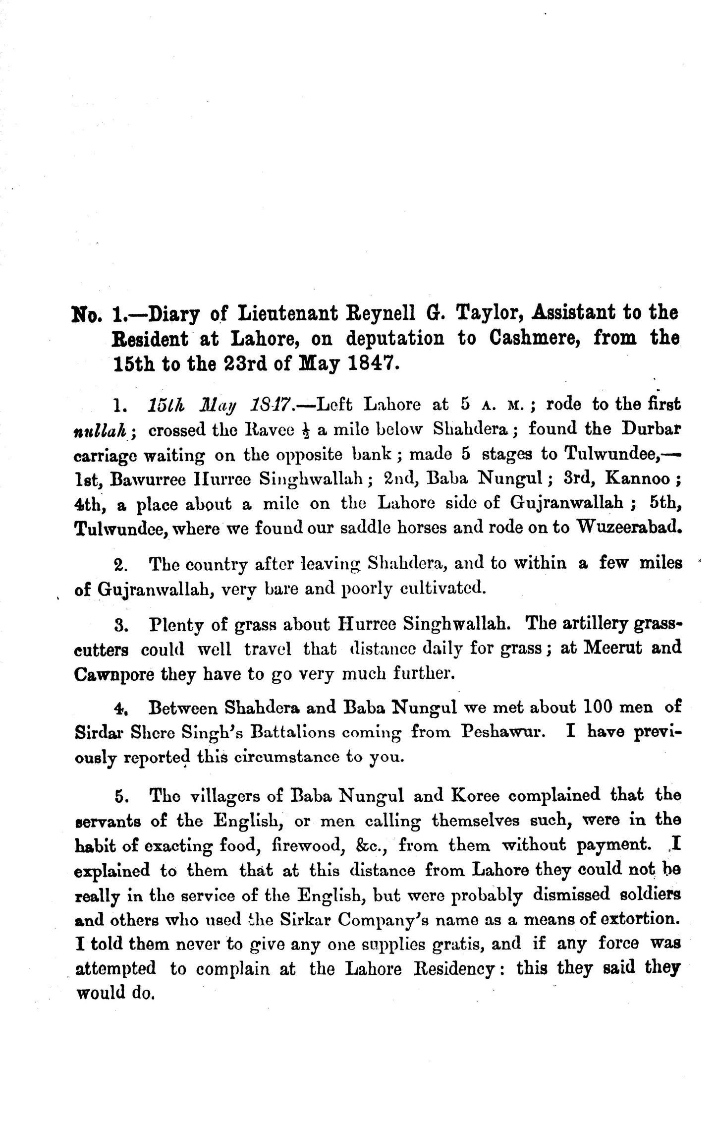 Political Diaries Of Lt. Reynell G. Taylor ...  [English]